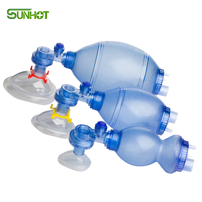 Hot Sale Medical Emergency PVC Manual Resuscitator Ambu Bag for Adult