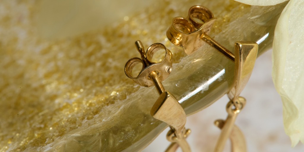 Gold earrings backs and posts