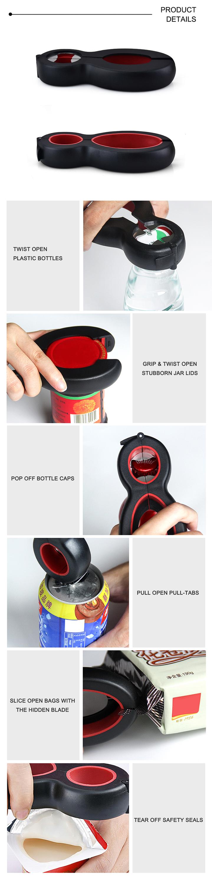 Home And Kitchen Multi Function 6 In 1 Safety Can Opener Kitchen Gadgets Multifunction Bottle Can Opener