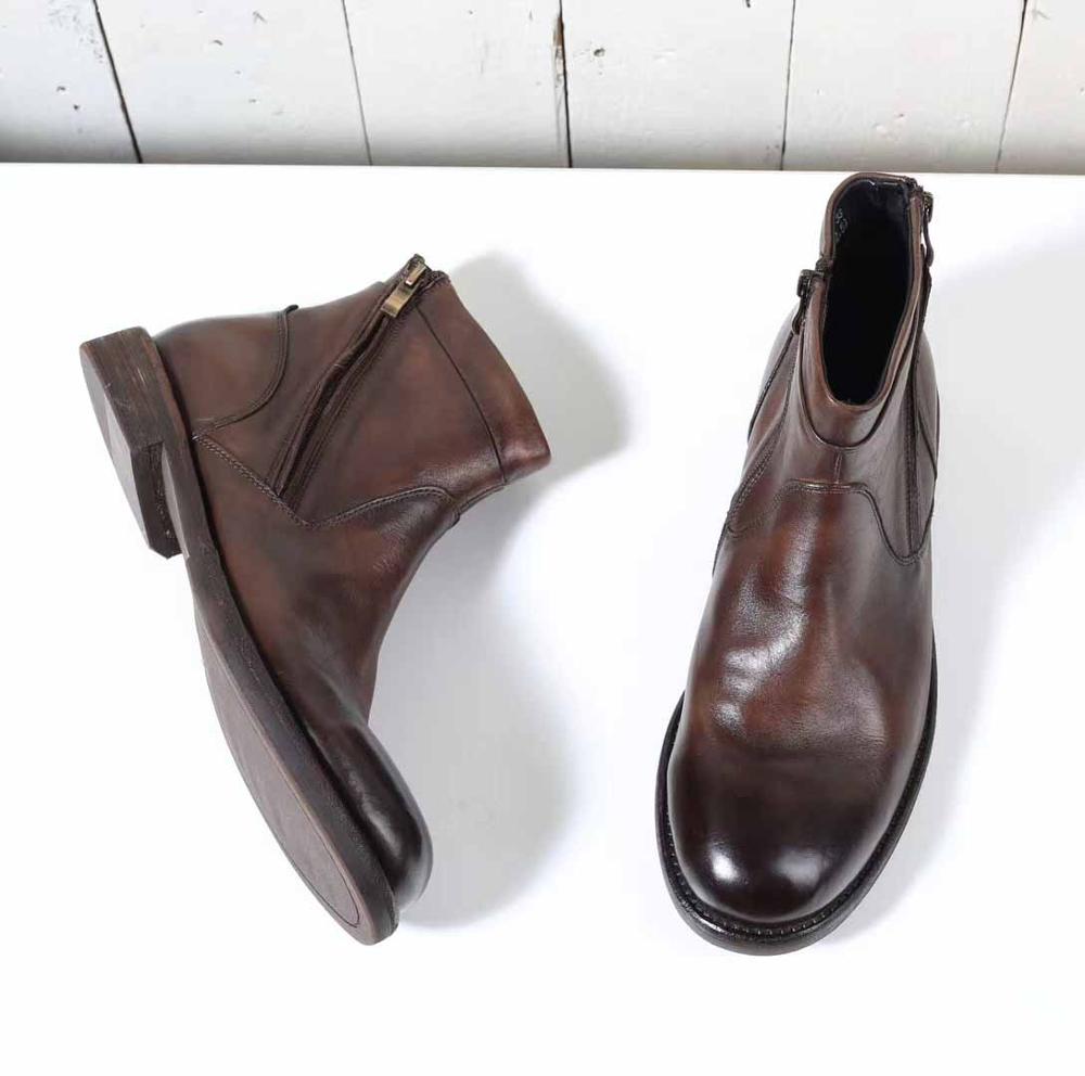 Мужские ботильоны на молнии, из натуральной кожи, в британском стиле, модные кожаные ботинки, 2020