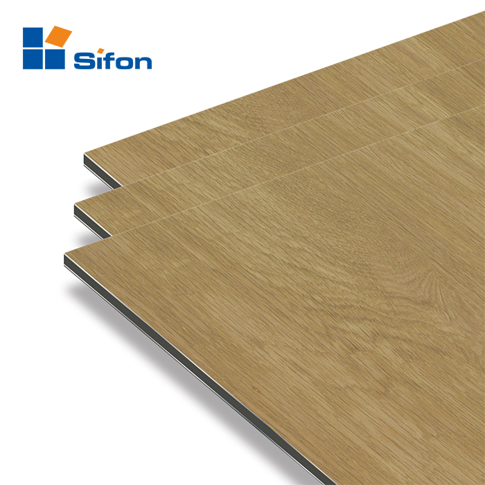 Hotel cladding wall decoration 3mm wooden aluminum composite panel acp sheet