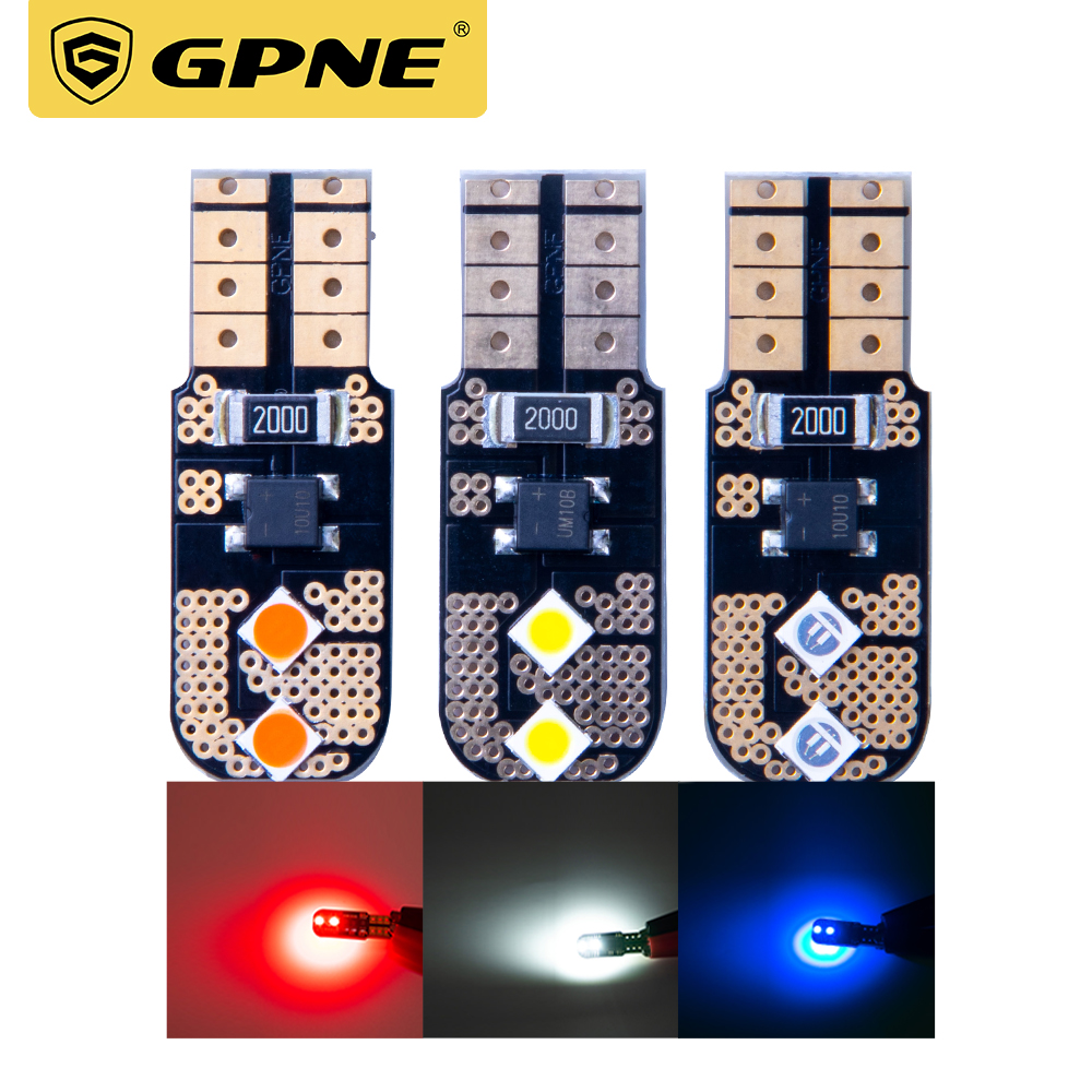 Маленькая Светодиодная лампа постоянного тока 12 В, белый/синий/красный W5W, лампа для чтения, подсветка номерного знака, светодиод T10