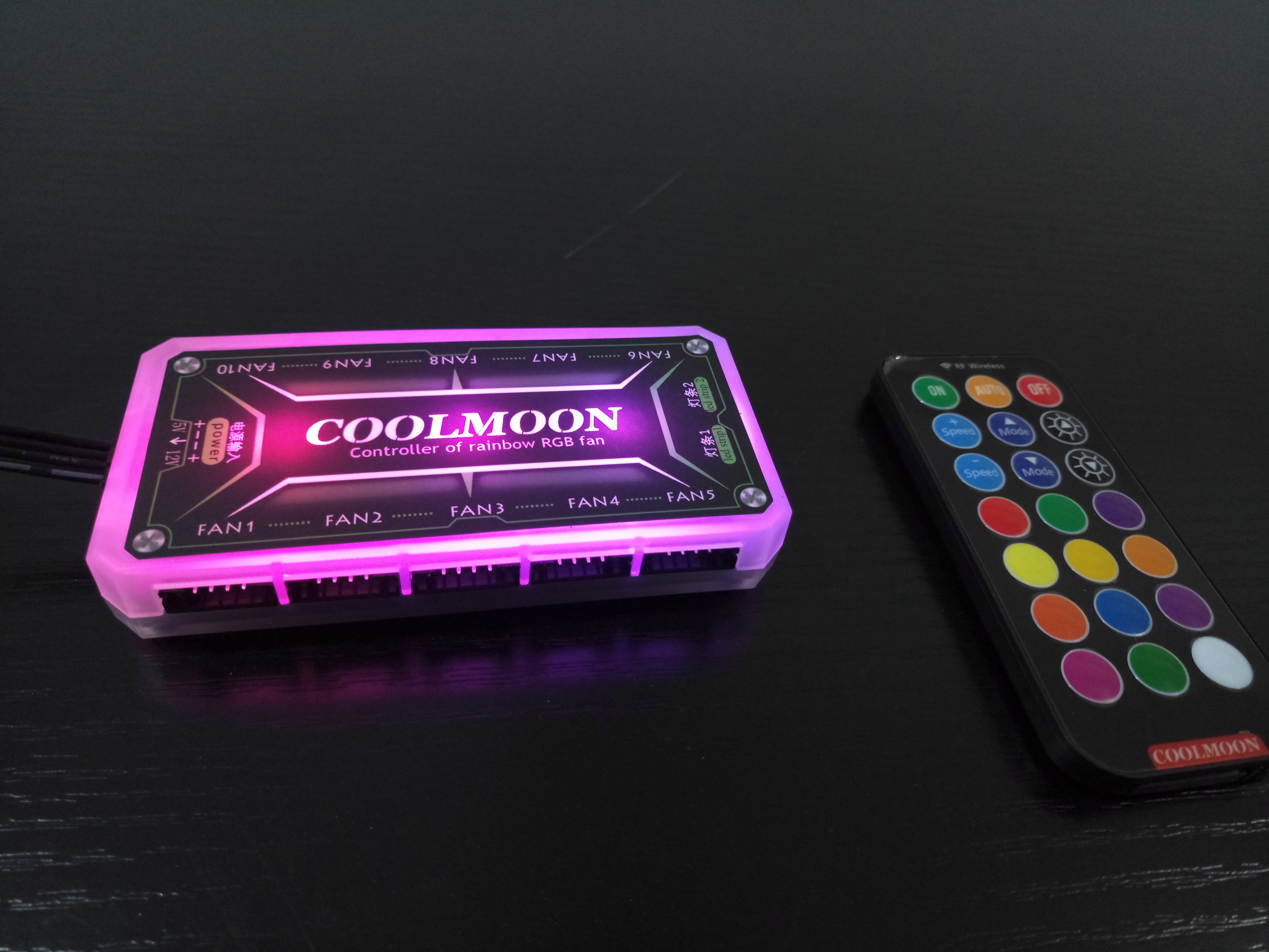 HUB LED contrôleur RGB COOLMOON, nouveau modèle, avec télécommande