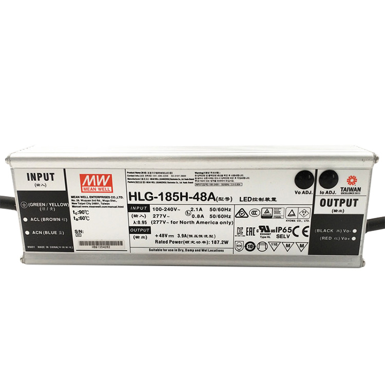 Высококачественный источник питания со светодиодным драйвером Meanwell HLG-185H Series для подвесного освещения