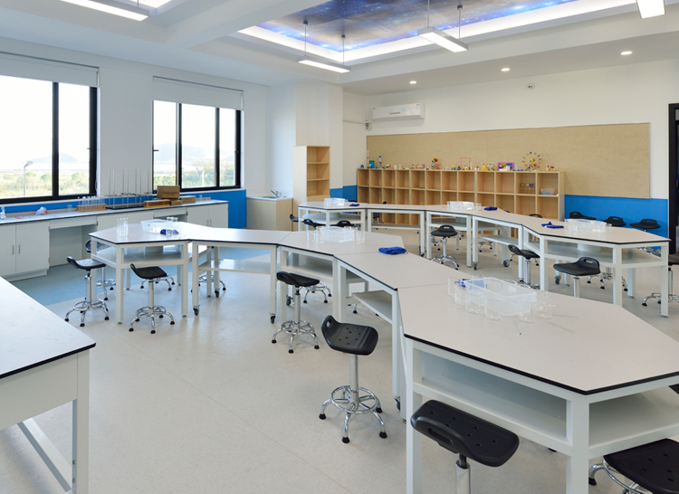 Octagonal Laboratory Work Benches Laboratory Working Table For School Student