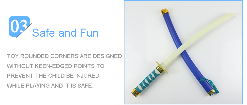 Plastic sword pretend play role toy kids japanese weapon toy