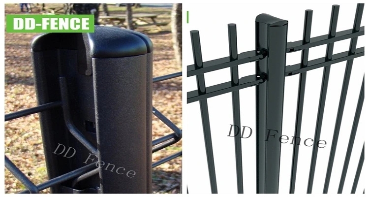 New Design No Welding Security Steel Tubular Picket Garrison Fence for Industry Commercial School Factory Railway