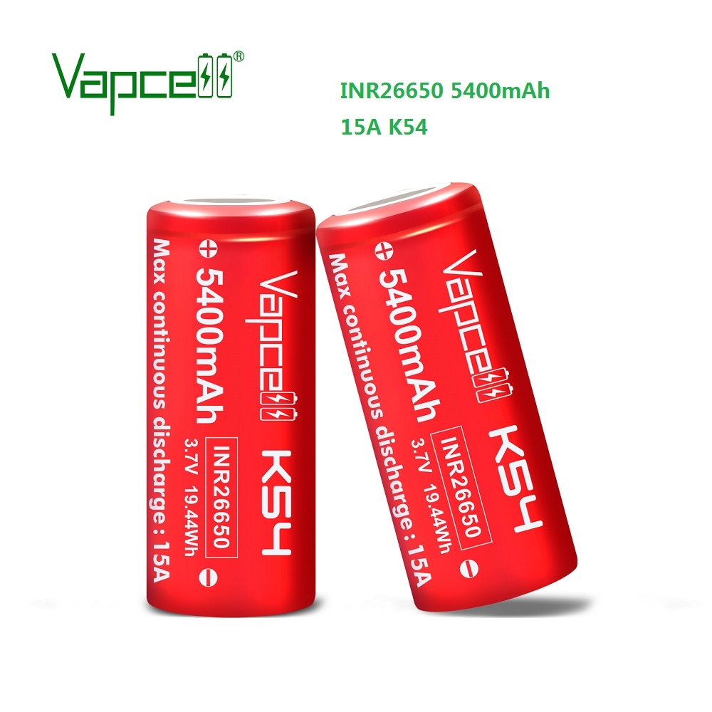 Vapcell INR26650 3.7V 5400mAh 15A リチウムイオン充電池 26650