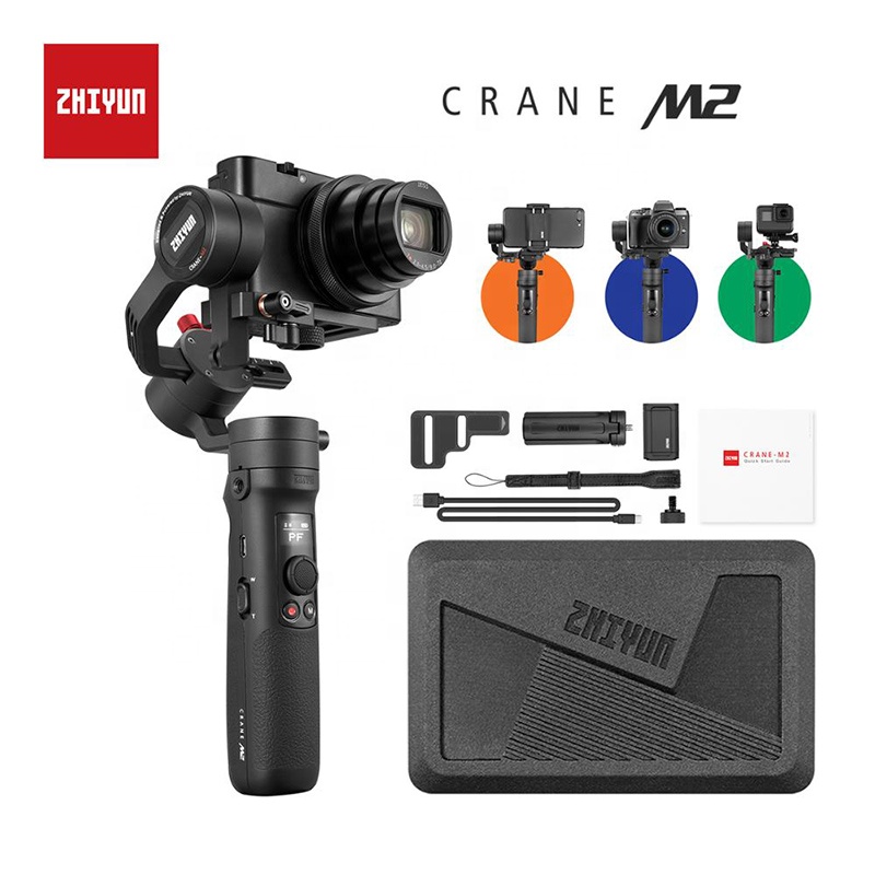 ZHIYUN Crane M2 3-осевой ручной шарнирный стабилизатор для камеры GoPro для смартфонов и экшн-камеры для компактных камер и свет беззеркальных камер