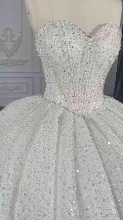 white and silver sweet 16 dresses Long Ball Gown Sweet 16 Glitter Quinceanera Dress