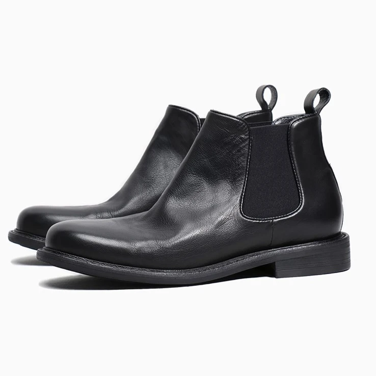 Мужские классические кожаные ботинки челси, черные повседневные ботильоны из мягкой кожи в английском ретро стиле, Осень-зима 2019