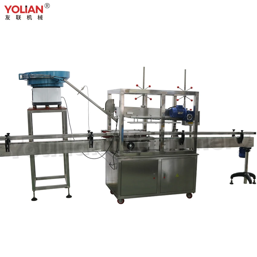 YG-500 Автоматический линейный стекло для пластиковых крышек для бутылок пресс-машина с вибрационным фидера крышки