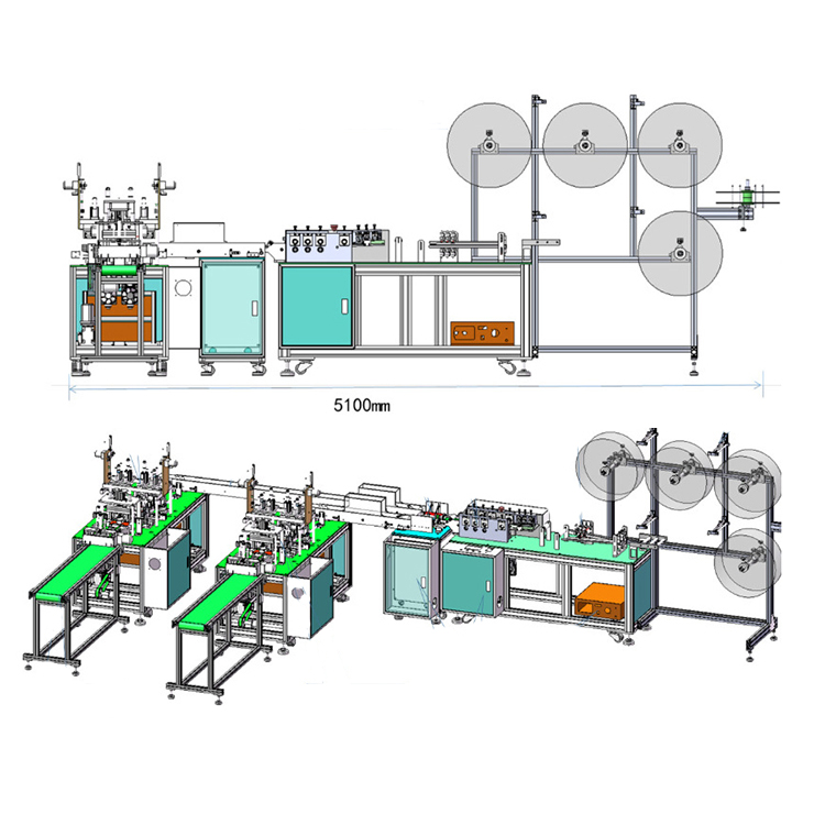 Factory Big sale 2023 2021 full automate non woven face mask machine with ear loop mask making machine 3 ply Spot goods in stock
