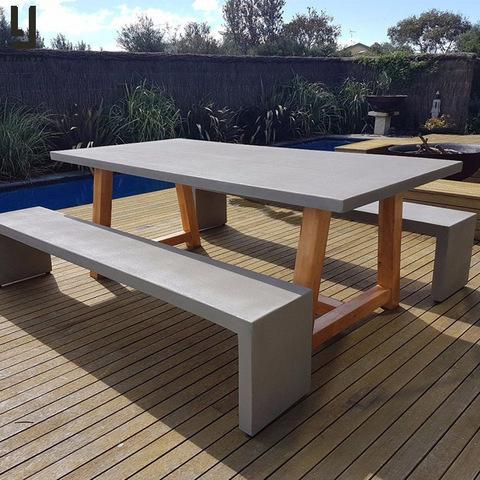 街道户外混凝土家具定制混凝土桌子和长凳