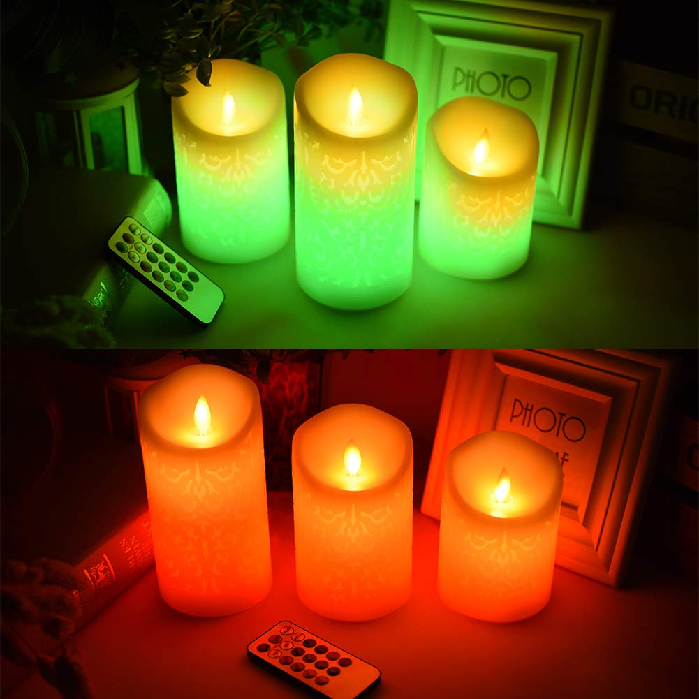 变色遥控闪烁电池供电无火焰 led 蜡烛灯为派对生日家居装饰