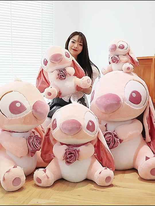 Wholesale 2024 Lilo Angel Pink Stitch Plush Toys Cute Soft