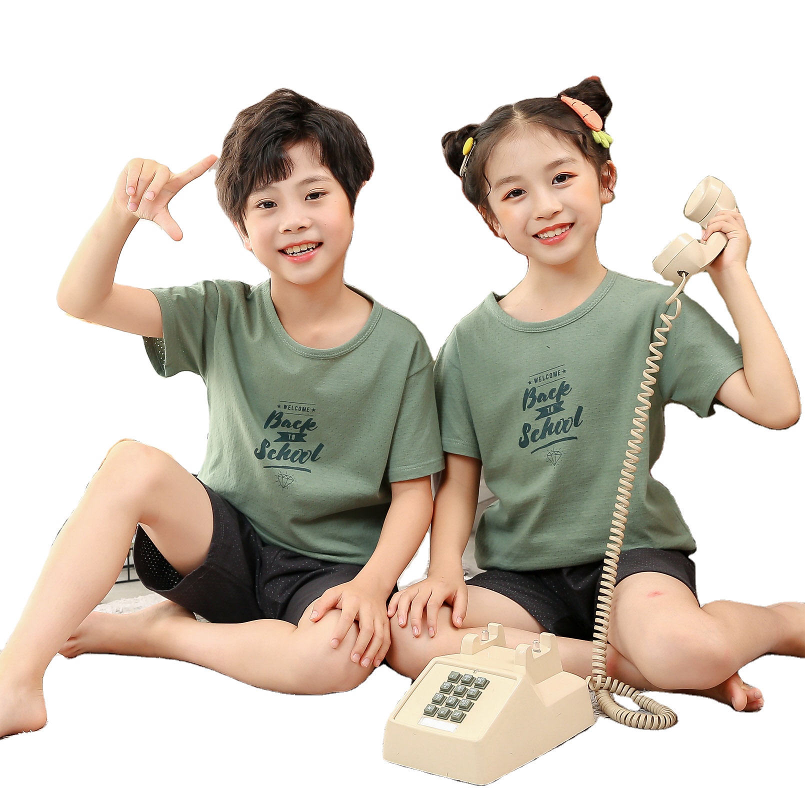 Футболка с мультяшным принтом и шорты в полоску, летняя одежда для маленьких мальчиков