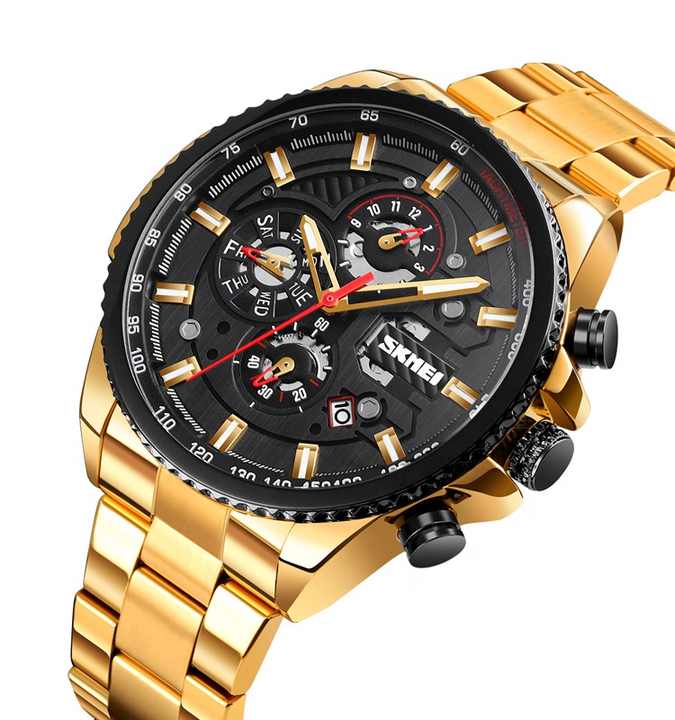 Men's Luxury Automatic Skmei M023 Gold Watch OEM Mechanical