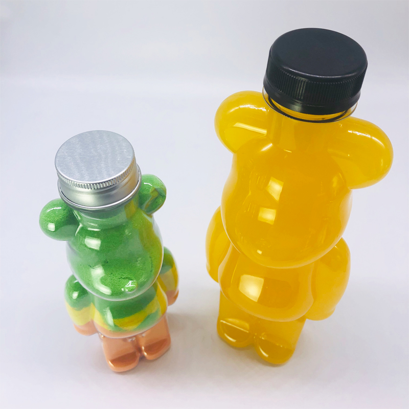 350毫升700毫升熊动物可爱形状果汁塑料瓶带密封明矾盖 - buy unique