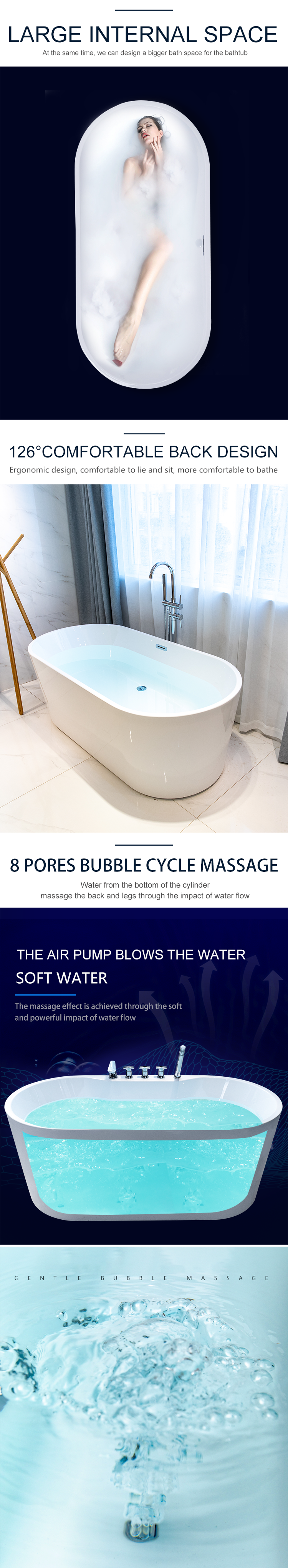 acrylic black cupc/ce approved oval one person tub mat oval bath tub bathtubs