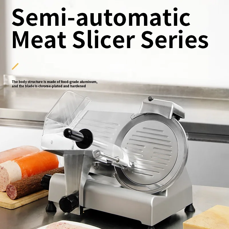 ASAKI Restaurant Industrial Electric Semi-automatic Stainless Steel Frozen Meat Cutter Sausage Slicer
