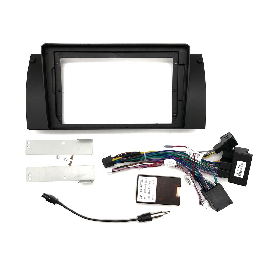Car Video Fascia for BMW E38/ E39(X5)/ E53 2004-2006 Multimedia 9 inch Refitting Car DVD Player Frame with Cables