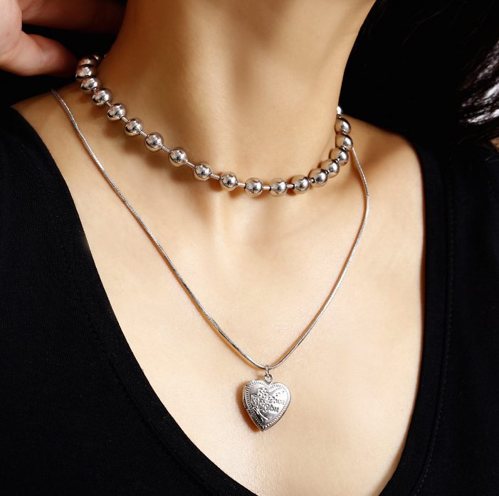 XG1165 ожерелья с круглыми бусинами и ожерелья с простыми креативными отверстиями и сердечками