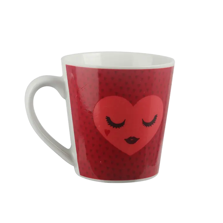 16oz Bistro Mug Ceramic Coffee Tea Glass Cup Heart Love Travel Airplane