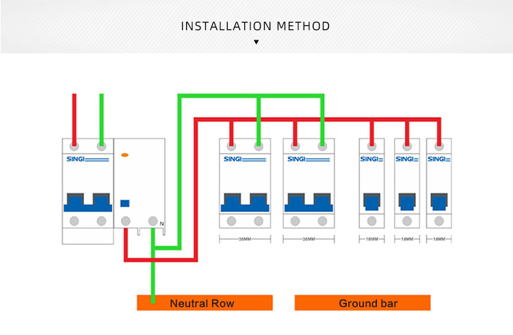 Singi SG65LE-63 1P+N elco circuit breaker mcb  6000A breaking capacity  rcbo 30ma