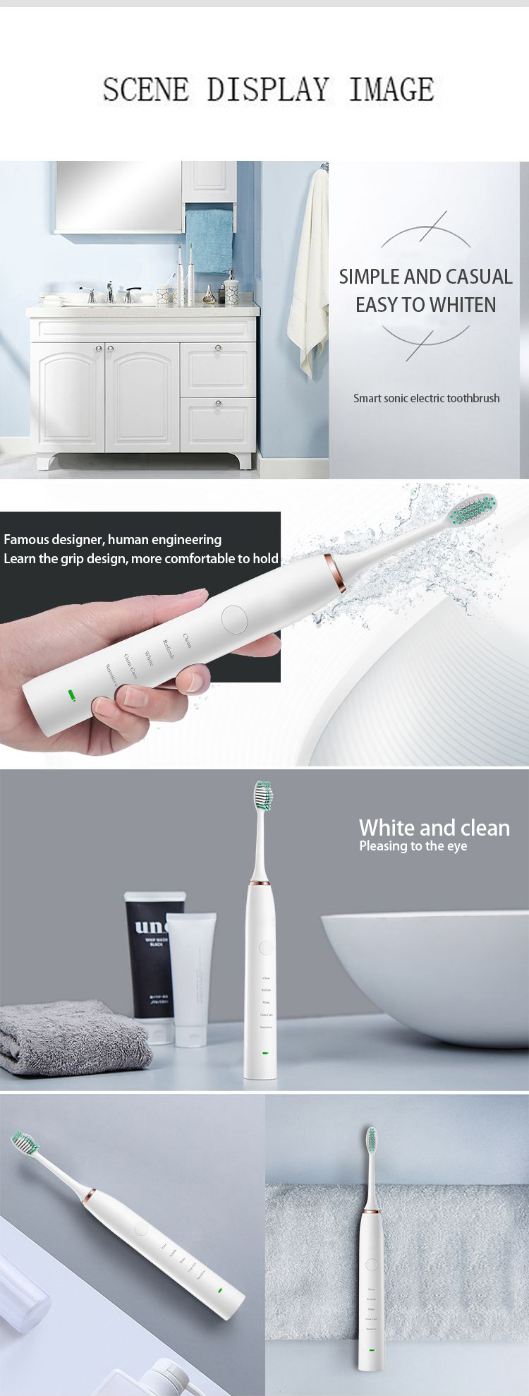 Private Label Portable Replaced An Biodegradable Battery Charger Smart Oscillating Rotating Electric Toothbrush
