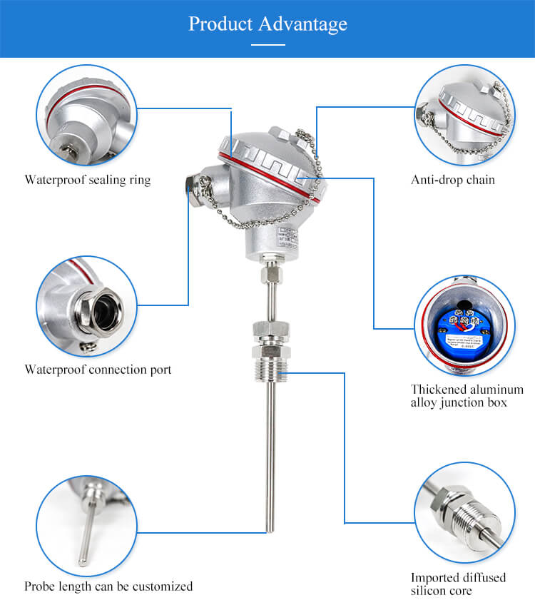 product-750-841 Temperature sensor transmitter probe type thermocouple pt100 temperature transducer