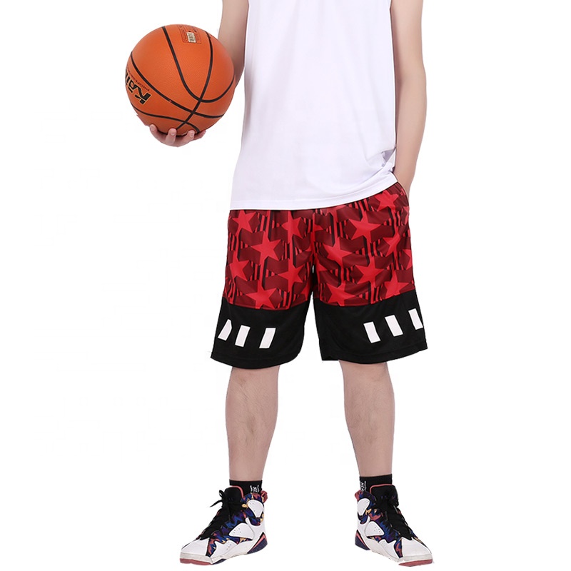 Оптовая продажа, свободные сублимационные мужские спортивные шорты с эластичной талией и карманами, баскетбольные шорты