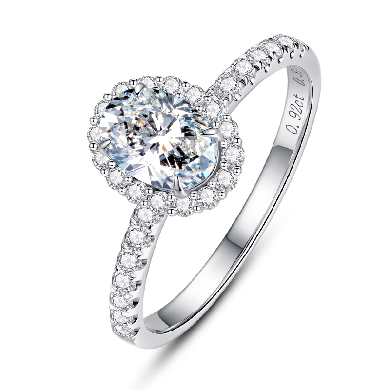 AAA Gems Oval Moissanite Ring Wedding Band 18K 14K Real Gold Engagement Rings