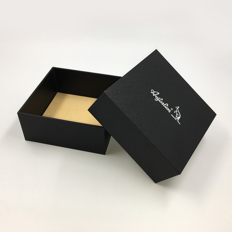木箱厂定制豪华定制徽标刚性小纸板黑色礼品纸盒