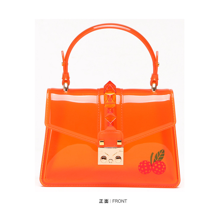 Clear Transparent Saddle Bag Rivet Jelly Bags Purse Panelled Color S Sac A Main Femme Shoulder Bag