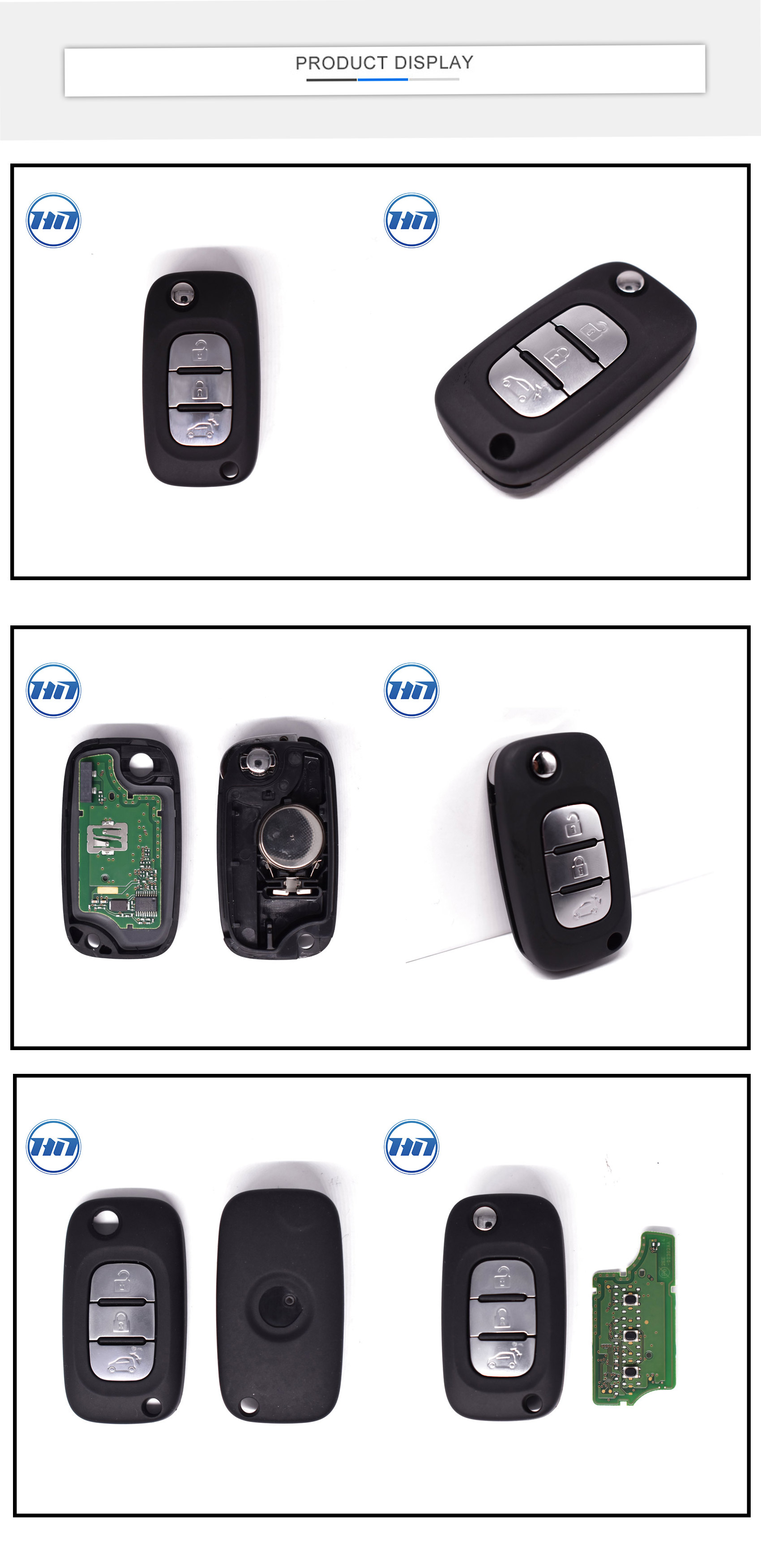 Genuine 3buttons 315MHz 4A Transponder Keyless Smart Remote Car Key Fob for Benz SMART