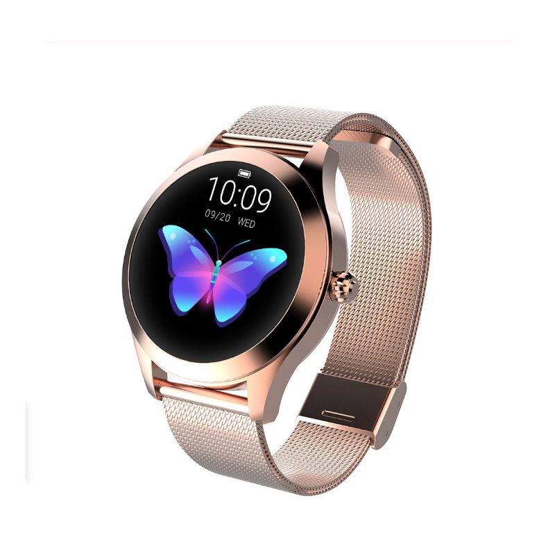 IP68 водонепроницаемые умные часы женские умные часы-браслет-измеритель пульса мониторинг сна Smartwatch для IOS Android KW10 со стальным ремешком