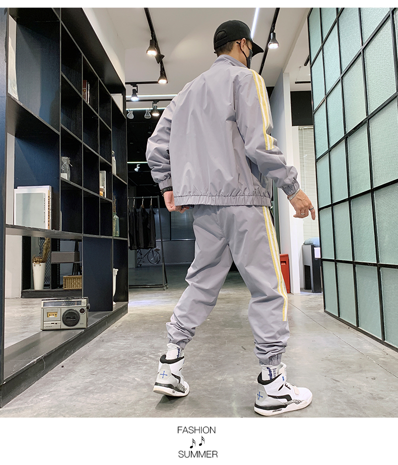 Mens plus Tracksuit Set Two Piece  Sports Wear Jogging Suit Autumn  Men Colorblock Outfits Gym CLothes Men streetwear tracksuit