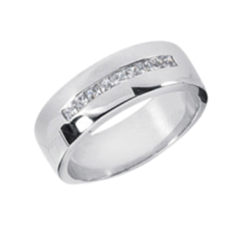 1267-C PCM63 Princess Moissanite Plated 18K White Gold  Moissanite Ring