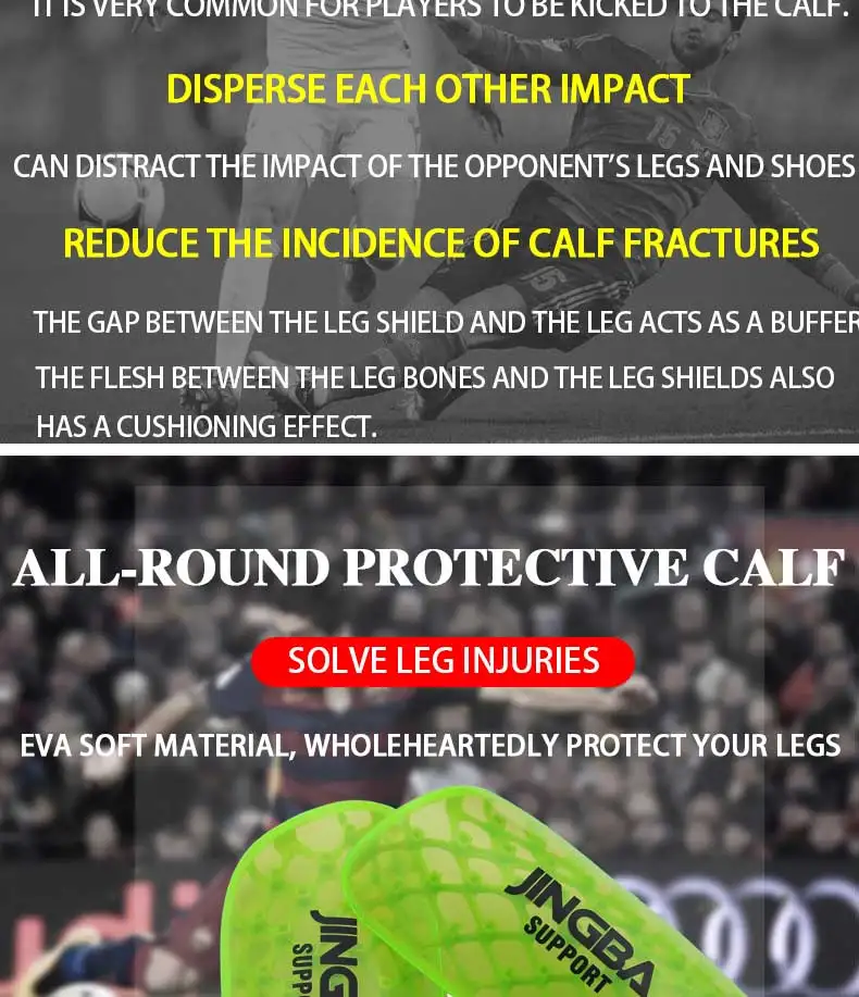 JINGBA SUPPORT hot sale soccer shin pads breathable football protecting Shin Guards Lightweight sports protector customizing