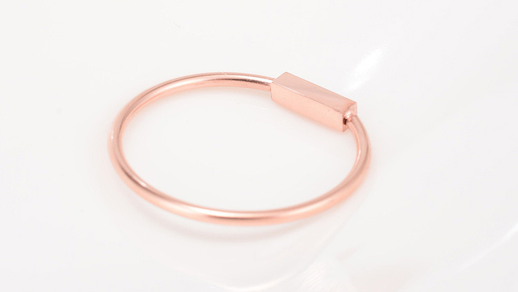 Wholesale Jewelry Engraved Name Dainty Rose Gold Stainless Steel Bar Ring