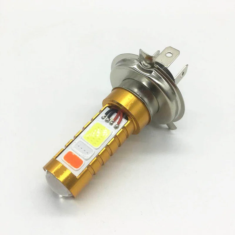 Высокая мощность яркий на каждый день, 3 цвета H4 H6 BA20D мотоциклов светодиодные фары лампы с cob strobe flash красочные демон глаз для 12VDC univrsal