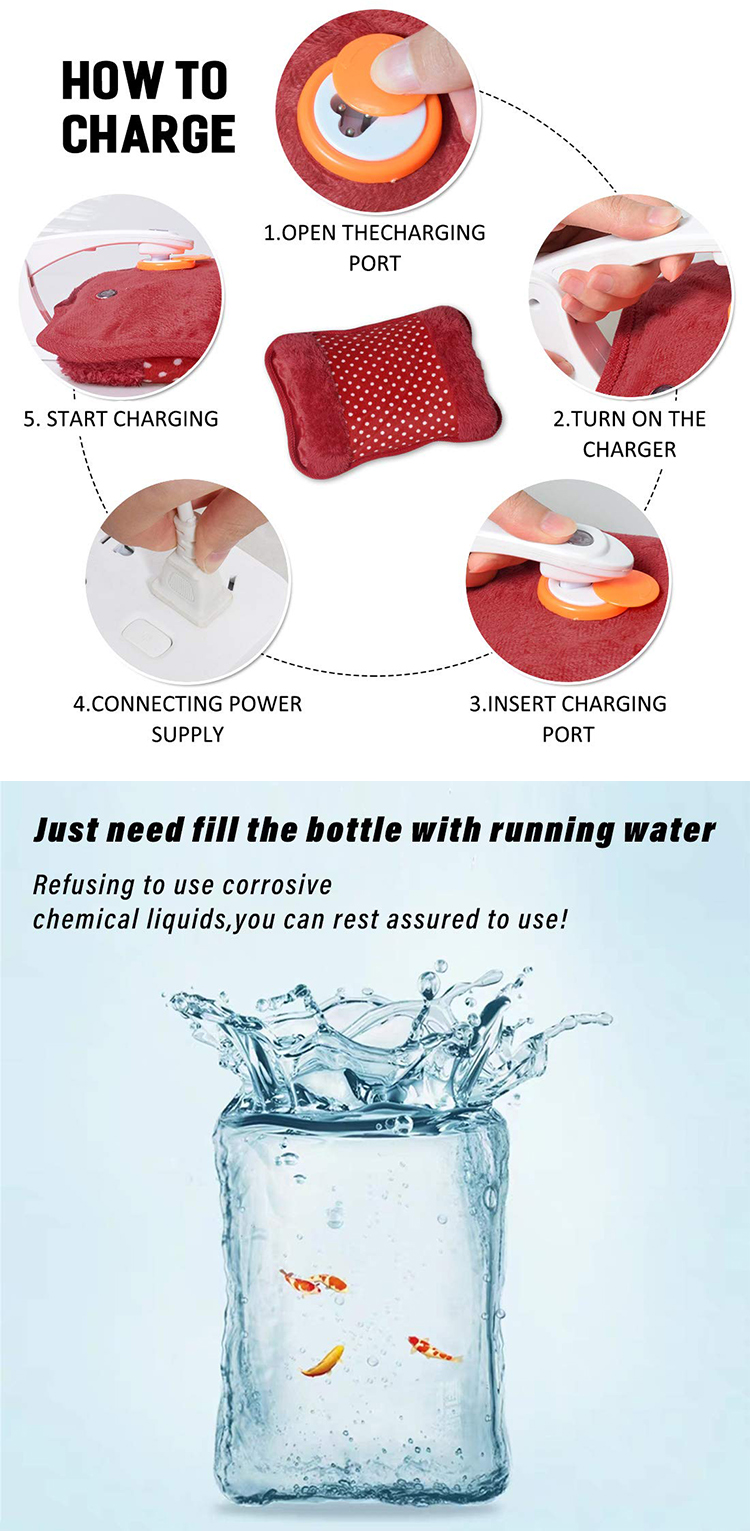 rechargeable hand warmer bag massage pain relief pillow electric hot water bottle