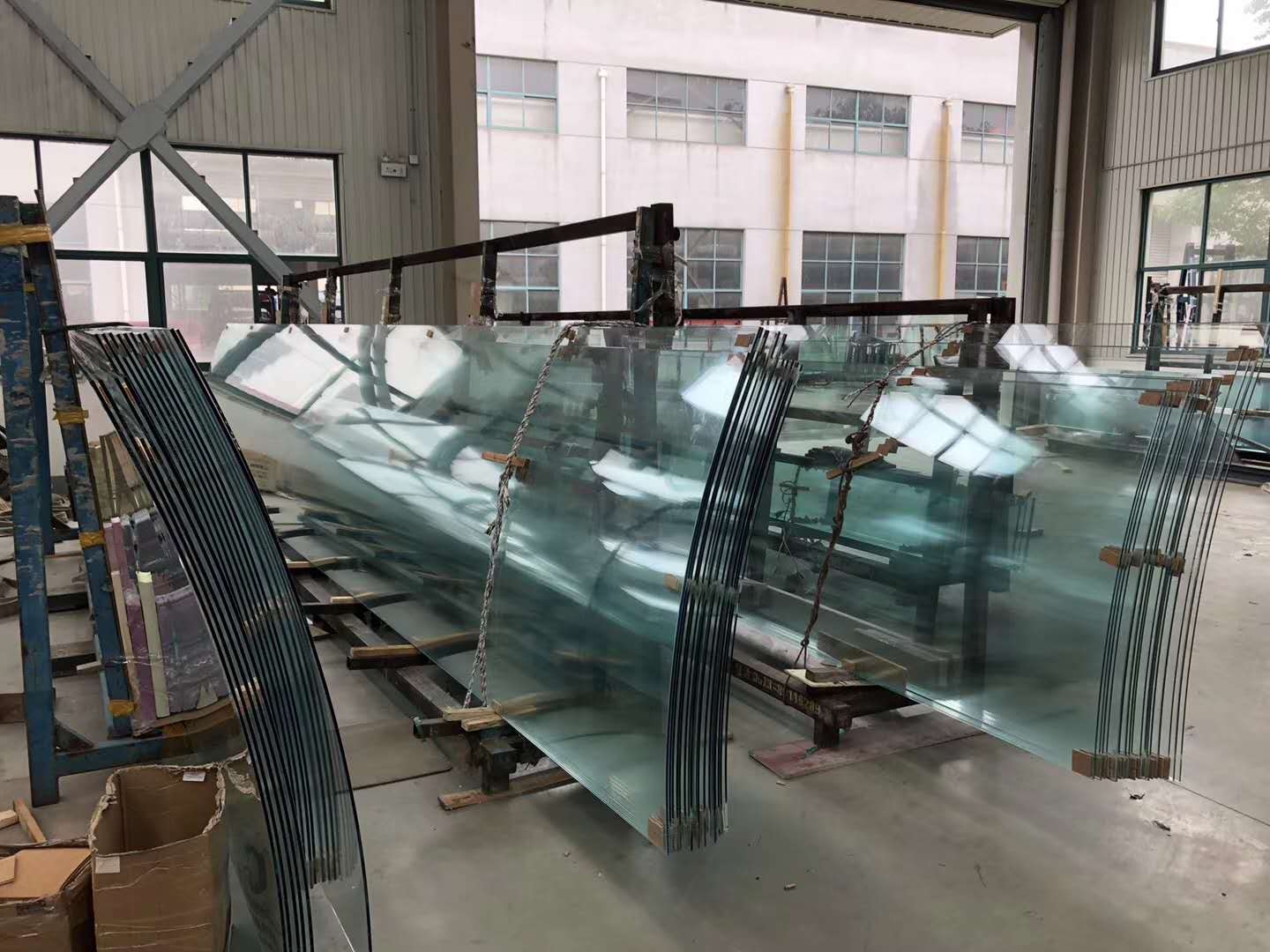 Custom tempered glass curved roof construction curve glass