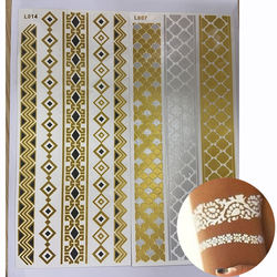 Fashion Gold Waterproof Body Flash Sticker Temporary Tattoo Stickers For Women