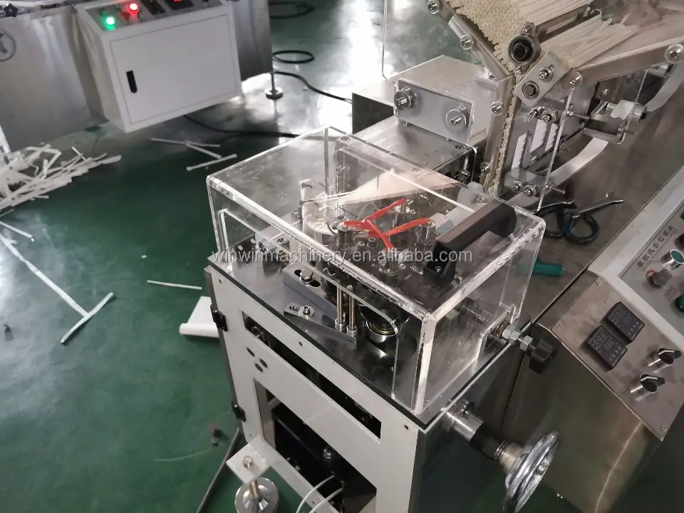 Automatic individual single paper drinking straw wrapping packing machine