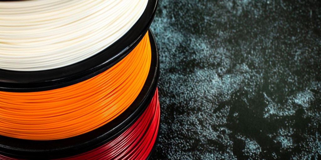 3 coils of filament for 3D printing