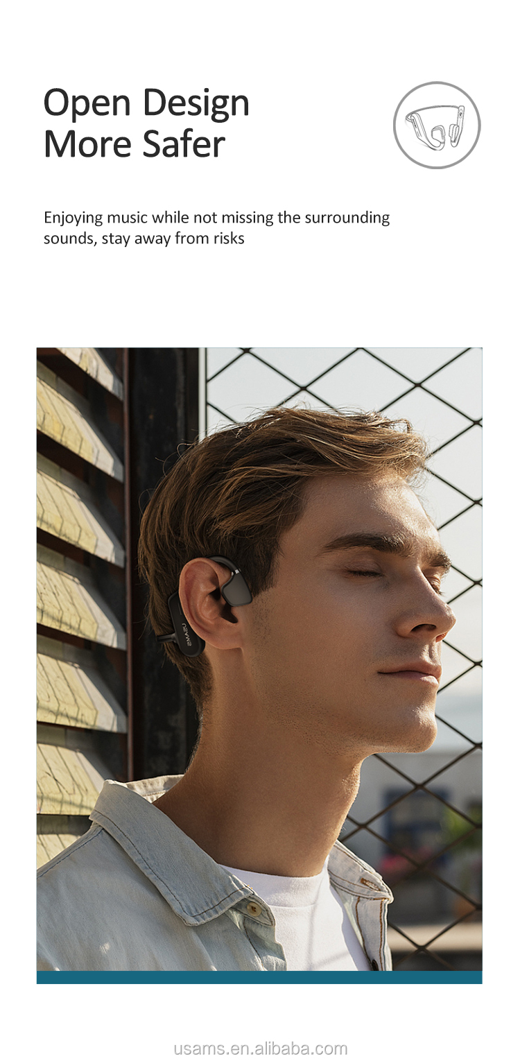 USAMS New JC BT5.0 earphone open ear wireless bone conduction headphones