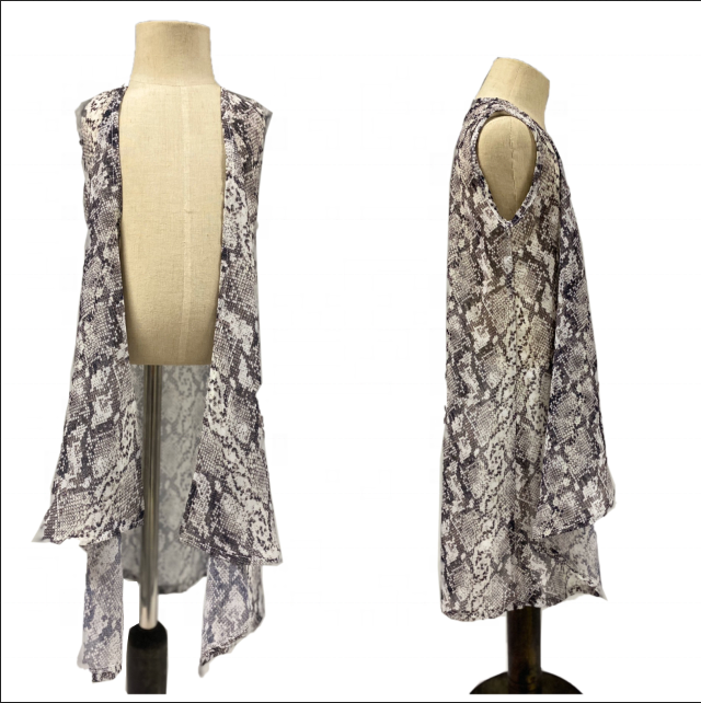 Лидер продаж, кардиган для девочек без рукавов, легкий кардиган с цветочным принтом, накидка для малышей, малышей, детей, Детский кардиган-Пыльник из змеиной кожи