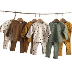 baby pajama set 100% organic cotton kids pajamas baby Long Johns long sleeves sleeping clothes